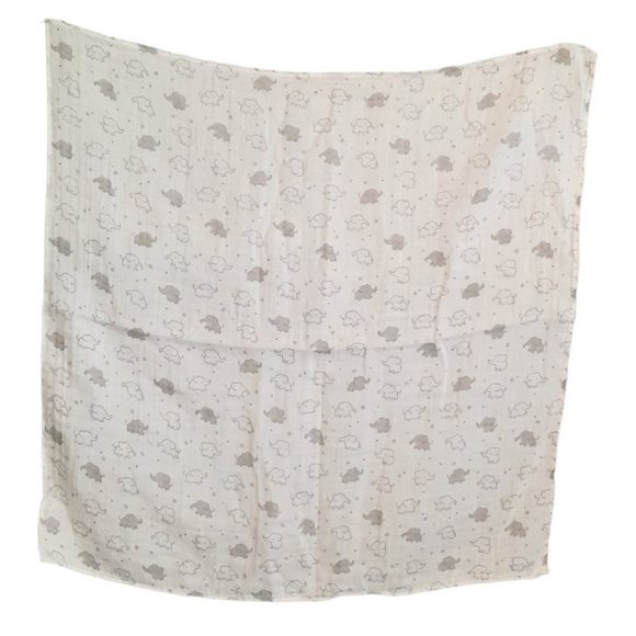 H&M Gray Elephant Baby White Muslin Security Blanket Lovey 23" X 23" - Picture 2 of 3